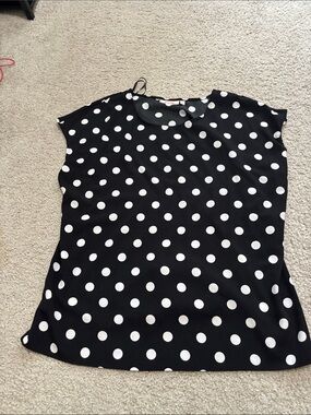 Women’s Black Polka Dot Sleeveless Top